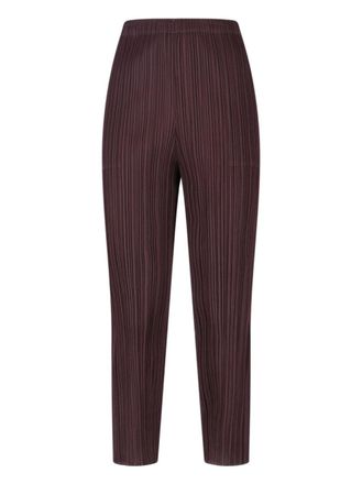 Issey Miyake Pleated Brown Trousers With Cropped Cut