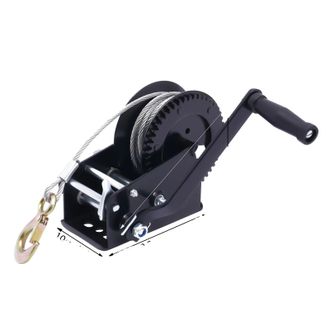 OEM Cabrestante Manual, Capacidad De 1500 Kg, Tracci&oacute;n Bidireccional, Color Negro, Cable De 10 M, 3306,93 Lbs