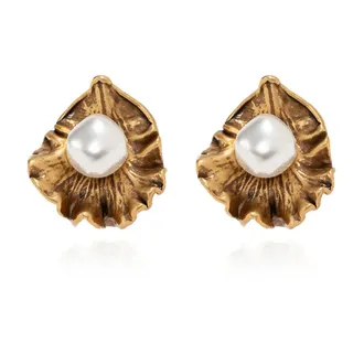 Cult Gaia Accessoires, Dames, Geel, ONE Size, Iris Perla Mini Oorbel