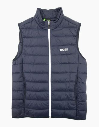 HUGO BOSS Mens Hugo Boss V Thor Logo Detail Water Repellent Gilet Navy 402 - Size: 38/Regular