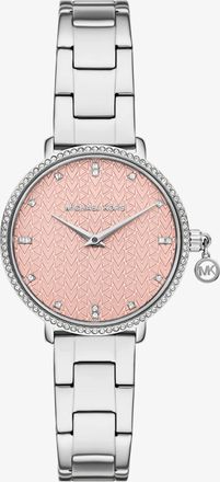Michael Kors Mini Pyper Pav&eacute; Silver-Tone Watch