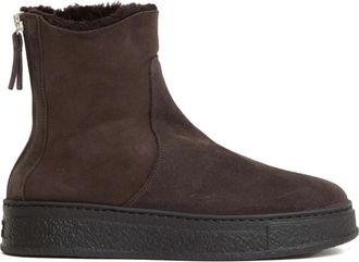 AGL Giuly Warm Enkelboot - Dames - Winterlaarzen - Bruin - 40 EU - Leer - Schoenen