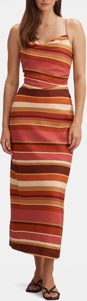 Ever New Zoe Stripe Sleeveless Linen Blend Midi Dress in Reese Stripe at Nordstrom, Size 10