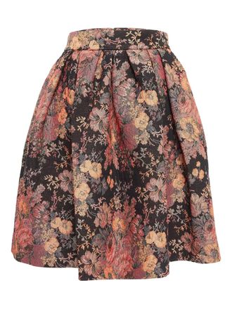 Maje Rok met bloemenjacquard - Zwart