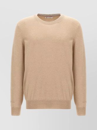 Brunello Cucinelli ribbed cuffs and hem sweater with soft texture