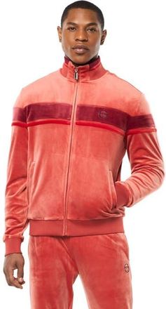 Sergio Tacchini Damarindo Velour Track Jacket in Hot Sauce at Nordstrom, Size Xxx-Large