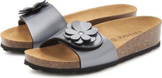 Vivance Pantolette »Mule, Sandale, offener Schuh« mit Komfortkorkfussbett aus Leder und dezentem Keilabsatz