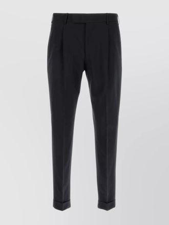 Pantaloni Torino wool trousers with belt loops and cuffed hem