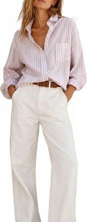 Jak Sienna Cotton Coast Shirt In Pink Stripe