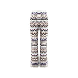 Missoni Rechte broek met chevronpatroon - Dames - Wijde Broeken - Veelkleurig - S - Wol - Broeken