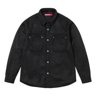 SUPREME Faux Suede Snap Shirt Black SUP-FW25-144-BLK