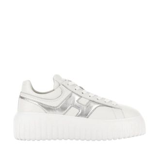 Hogan H-Stripes Lace-Up Sneakers in Sheepskin and Calfskin
