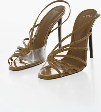 Alev&igrave; Patent Leather Sandals BENNY with Transparent Detail 12cm Heel Alev&igrave;