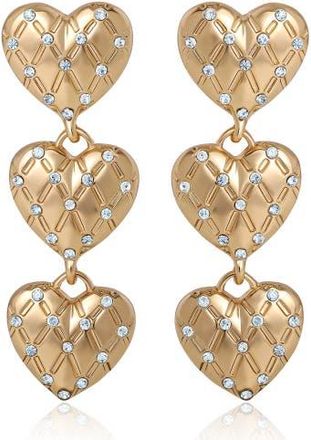 Juicy Couture Triple Heart Drop Earrings in Gold Tone at Nordstrom