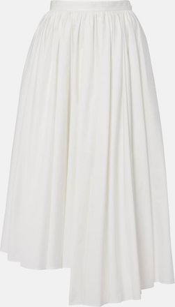 Self Portrait Cotton poplin midi skirt