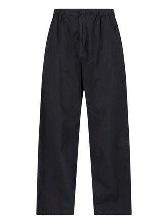 Christophe Lemaire Black Pyjama Drawstring Elastic Cotton Pants