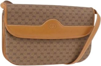 Gucci Pre-owned Vintage Small GG Canvas Shoulder Bag - Dames - Vintage Schoudertas - Beige - ONE Size - Leer - Vintage