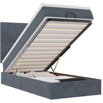 vidaXL Estructura Cama Otomana Colchones Terciopelo Gris Oscuro Vidaxl