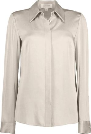 Michael Kors satin long-sleeve shirt - Neutrals