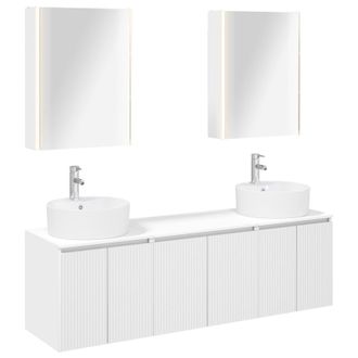 vidaXL Juego De Muebles De Ba&ntilde;o 5 Pcs Blanco Madera De Ingenier&iacute;a Vidaxl
