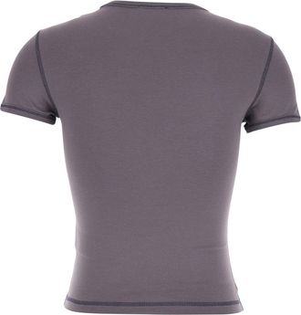 Diesel Womens T-Shirt T-Uncuties-Long-S5 Grey Cotton T-Shirts & Jerseys
