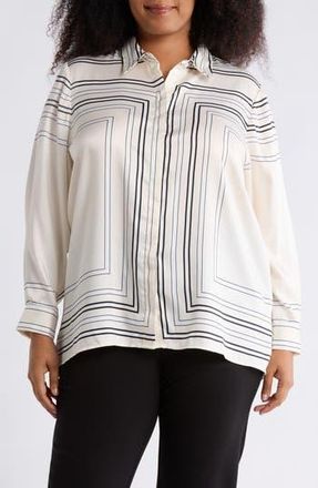 JANE + MERCER Geometric Print Button-Up Shirt at Nordstrom Rack, Size 1 X