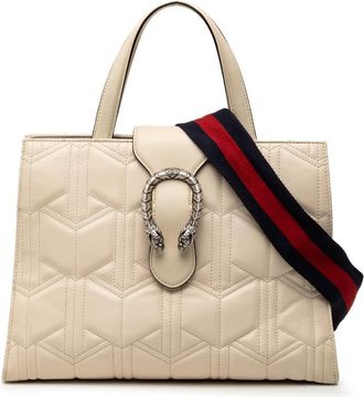 Gucci Pre-owned Gucci Quilted Leather Dionysus Web Satchel Ladies 444073 493075