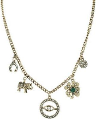 Olivia Welles Eliana Lucky Charms Necklace in Gold /Green at Nordstrom Rack