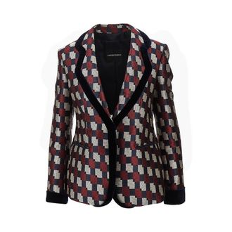 Emporio Armani Jacquard jacket with velvet trimmings Woman 42