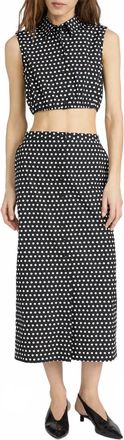 Frame Denim Polka Dot Top In Black Multi