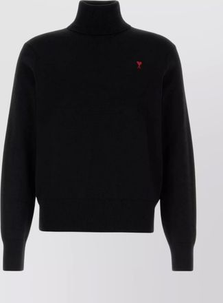Ami wool sweater with turtleneck and ribbed finish