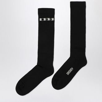 Rick Owens Black cotton socks with logo