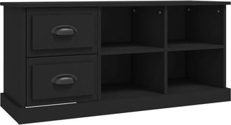 vidaXL Vidaxl - Mueble de tv madera contrachapada negro 102x35,5x47,5 cm