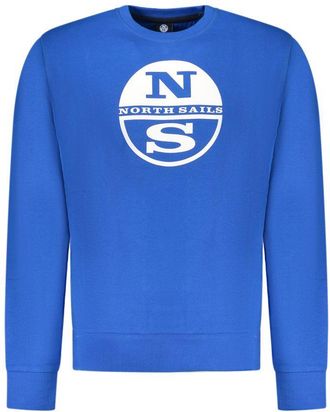 North Sails Blue Cotton Men Mens Sweatshirt