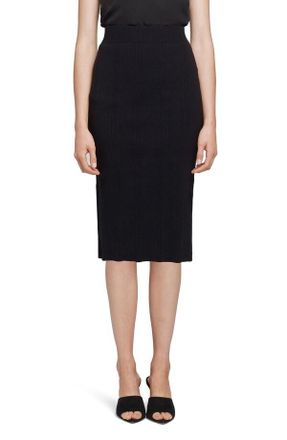 L'agence Black Jessica Knit Midi Skirt Size XS