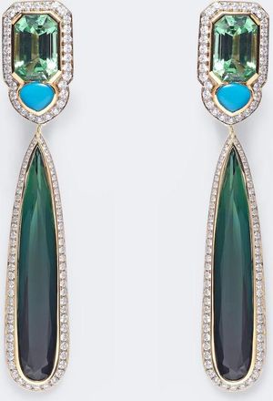 Marina B Pendientes Quarta de oro de 18 ct con diamantes y piedras
