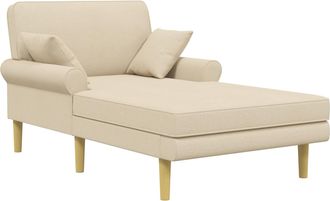 vidaXL Chaise Longue Crema Tela Vidaxl