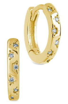 Sterling Forever Domenica Celestial Charm Huggie Hoop Earrings in Gold at Nordstrom Rack