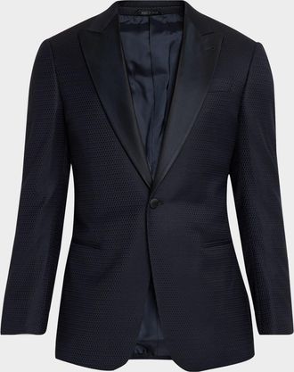 Giorgio Armani Men & apos;s Soft Jacquard Satin-Trim Single-Breasted Blazer