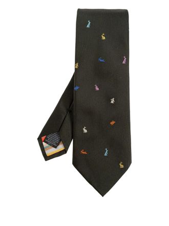 Paul Smith rabbit silk tie - men - Silk - One Size - Green