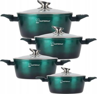 OEM Juego De Ollas De M&aacute;rmol 8 Piezas 16-28cm Inducci&oacute;n Gas El&eacute;ctrico Verde