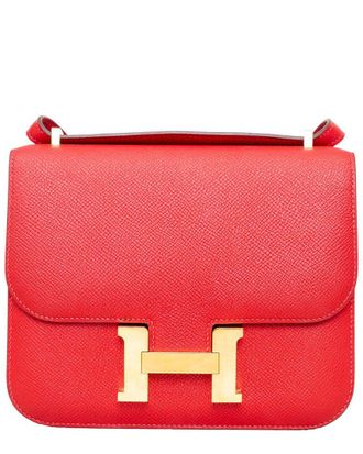 Herm&egrave;s Red Leather Constance Iii Mini Bag - 20S (Authentic Pre-Loved)