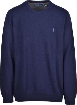 Polo Ralph Lauren Wol Pullover Sweater - Heren - Ronde hals truien - Blauw - M - Wol - Truien & Vesten