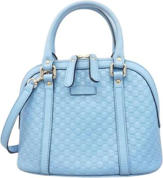 Gucci Pre-owned Handbags, female, Blue, Size: ONE SIZE Pre-owned Vintage Leather Handbag