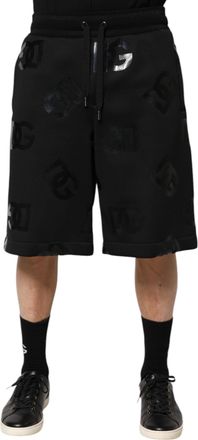 Dolce & Gabbana Black Logo Cotton Bermuda SweatMens Mens Shorts