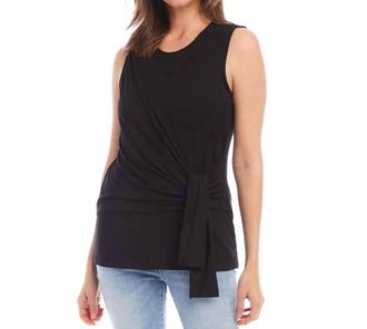 Karen Kane Bevin Side Drape Top In Black
