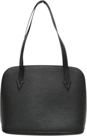 Louis Vuitton Pre-owned Lederen Handtas - Dames - Vintage Handtas - Zwart - ONE Size - Leer - Vintage
