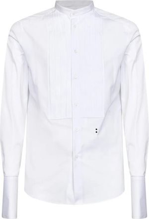 Fendi Slim-fit Shirt - Heren - Zakelijke Overhemden - Wit - XL - Katoen - Overhemden
