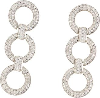 Self Portrait Orecchini a cerchio con cristalli - - Accessories - Donna - Grigio - ONE SIZE