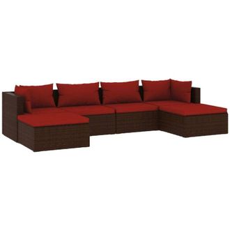 vidaXL 6 Pcs Set Lounge Garden Con Almohada